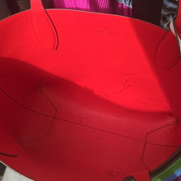 🌈🌈Kate Spade Rainbow Pride Reversible Tote Bag Handbag & Zip Pouch Clutch Set - Picture 9 of 10